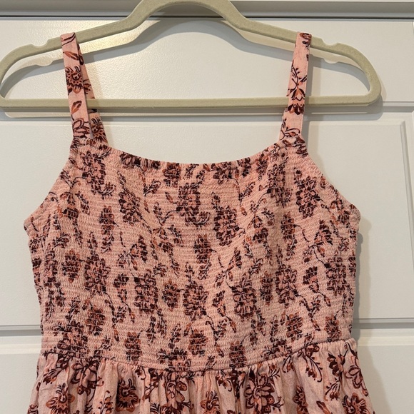 Old Navy Blush and Burgundy Floral Midi Dress - Picture 2 of 9